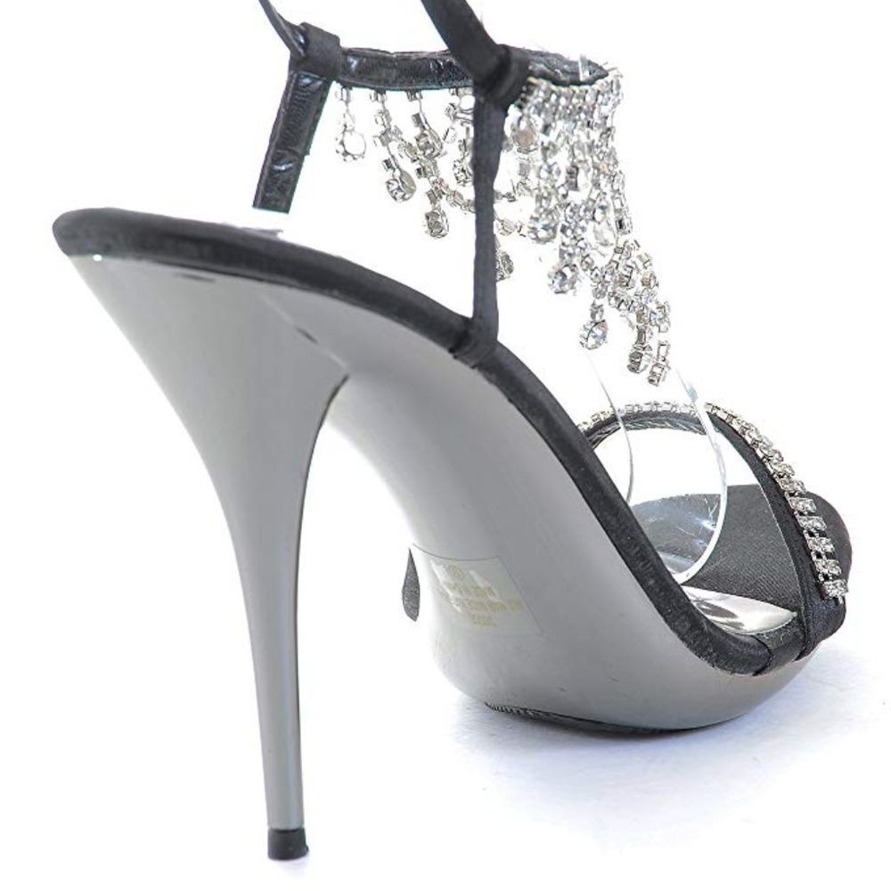 Cascading Rhinestone Sandals Evening Bridal Shoes - Picture 3 of 4